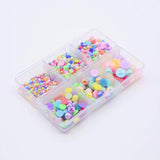 6 Grid Set Colorful Flatback Pearl Beads Nail Art DIY Decoration