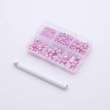 6 Grid Set Colorful Flatback Pearl Beads Nail Art DIY Decoration