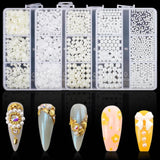 Half Round Pearl Beads Nail Rhinestones For DIY Nail Art Decoration