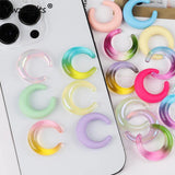20Pcs Gradient Acrylic Moon Beads For DIY Jewelry Making