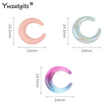 20Pcs Gradient Acrylic Moon Beads For DIY Jewelry Making