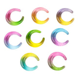 20Pcs Gradient Acrylic Moon Beads For DIY Jewelry Making