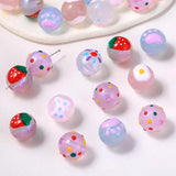 10pcs Hand Painted Acrylic Space Beads for DIY Necklace Making