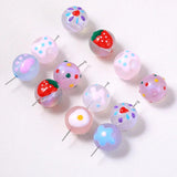 10pcs Hand Painted Acrylic Space Beads for DIY Necklace Making