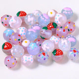 10pcs Hand Painted Acrylic Space Beads for DIY Necklace Making