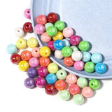Color Acrylic Plated Round Beads DIY Gradient Bracelet Jewelry