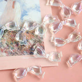 10Pcs Transparent Acrylic Bowknot Loose Beads Colorful Plated Bow Spacer