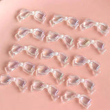 10Pcs Transparent Acrylic Bowknot Loose Beads Colorful Plated Bow Spacer