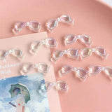 10Pcs Transparent Acrylic Bowknot Loose Beads Colorful Plated Bow Spacer