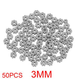 50pcs Stainless Steel Flower Spacer Beads for DIY Bracelet Making