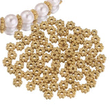 50pcs Stainless Steel Flower Spacer Beads for DIY Bracelet Making
