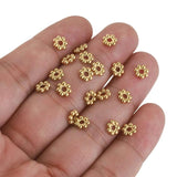 50pcs Stainless Steel Flower Spacer Beads for DIY Bracelet Making
