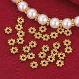 50pcs Stainless Steel Flower Spacer Beads for DIY Bracelet Making