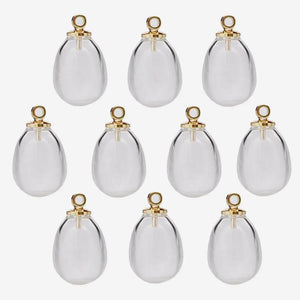 5 Sets Drop Shape Hollow Glass Ball Pendant
