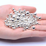 3-12mm Silver Plated Pearl Acrylic Beads for DIY Jewelry Making