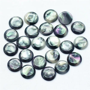 13mm Abalone Buttons - 50PCS Flatback Half Round for Crafts & Scrapbooking