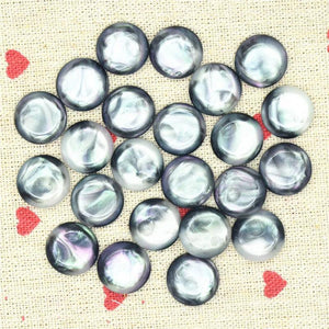 13mm Abalone Buttons - 50PCS Flatback Half Round for Crafts & Scrapbooking