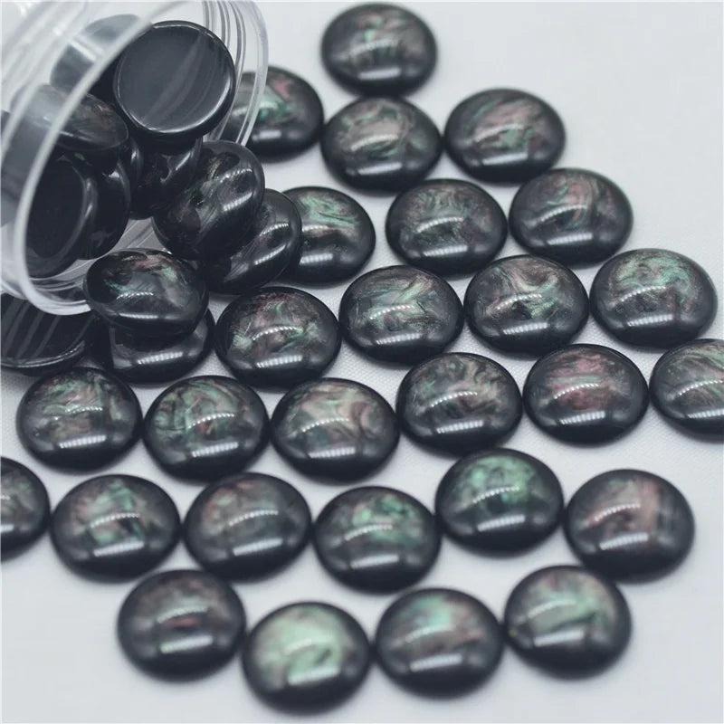 11mm 50PCS Abalone Flatback Buttons|Crafting Beads|Pearl Beads