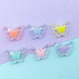 100Pcs Transparent Acrylic Frosted Butterfly Resin DIY Craft Supplies