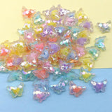100Pcs Transparent Acrylic Frosted Butterfly Resin DIY Craft Supplies