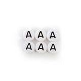 100-500PCS White+Black Letter Beads A-Z Round Acrylic for Jewelry