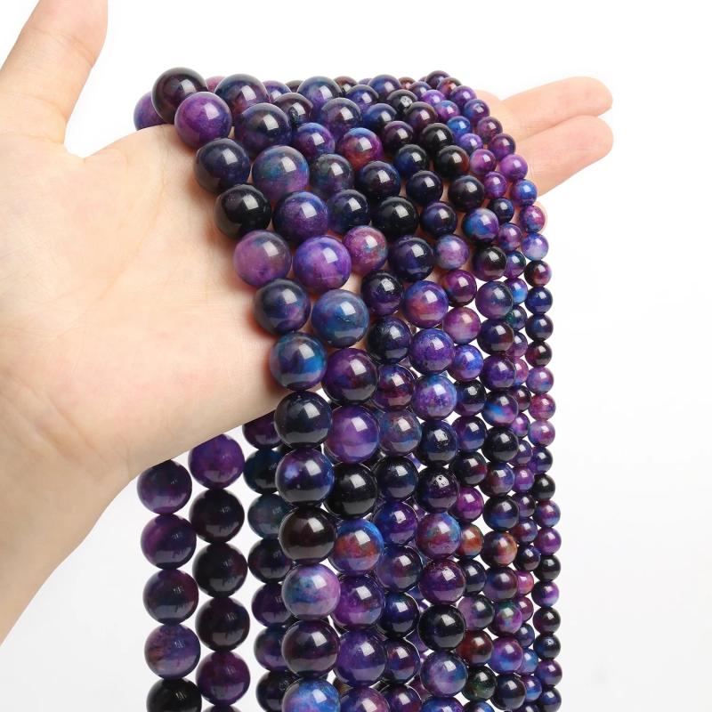 Dark Purple Natural Stone Beads for Jewelry Making 4mm 6mm 8mm 10mm