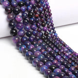 Dark Purple Natural Stone Beads for Jewelry Making 4mm 6mm 8mm 10mm