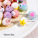 DIY Charm Jewelry Making Mixed Acrylic Beads Round Heart Enamel 16mm