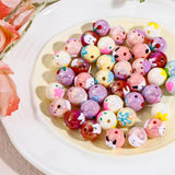 DIY Charm Jewelry Making Mixed Acrylic Beads Round Heart Enamel 16mm