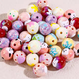 DIY Charm Jewelry Making Mixed Acrylic Beads Round Heart Enamel 16mm