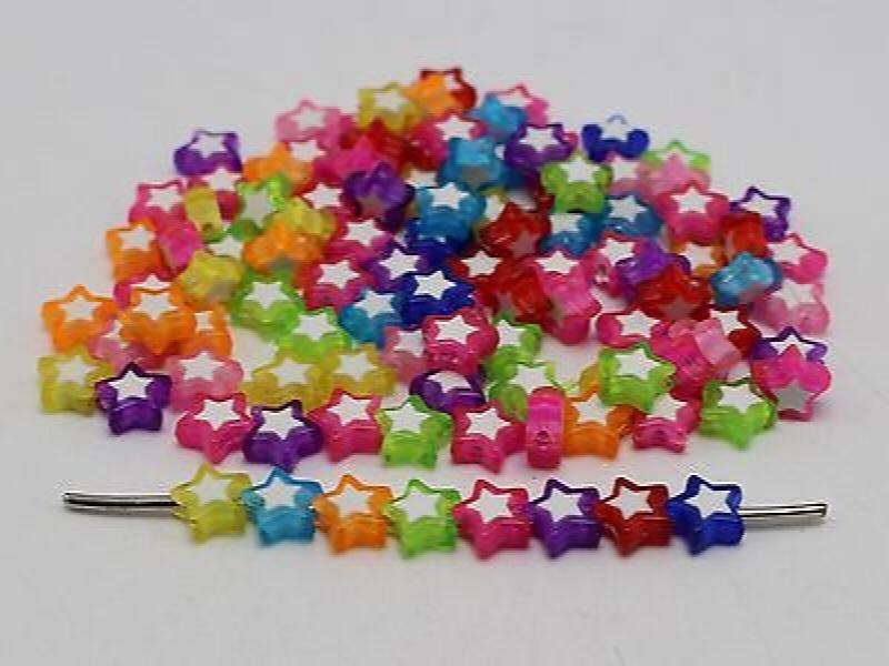 200 Candy Star Beads 9X9mm Star Center