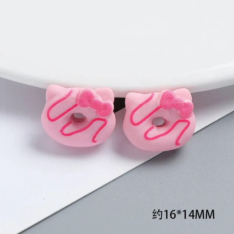 10pcs Acrylic Bowknot Cat Donut Flat Base for DIY Accessory