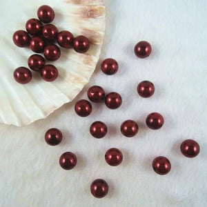6.8.10.12mm Rust Red Pearl Beads Acrylic DIY PB-05