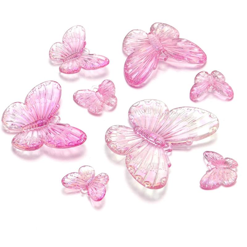 Acrylic Butterfly Beads Gradient Transparent Patch DIY Jewelry Supplies