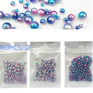 100Pcs Colorful Pearls Round Acrylic Beads Mix Size DIY Jewelry Making