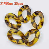 10Pcs Amber Flat Twisted Chain Keychain DIY Jewelry Making