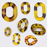 10Pcs Amber Flat Twisted Chain Keychain DIY Jewelry Making