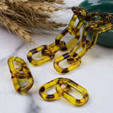 10Pcs Amber Flat Twisted Chain Keychain DIY Jewelry Making