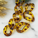 10Pcs Amber Flat Twisted Chain Keychain DIY Jewelry Making