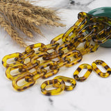 10Pcs Amber Flat Twisted Chain Keychain DIY Jewelry Making