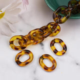 10Pcs Amber Flat Twisted Chain Keychain DIY Jewelry Making