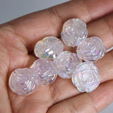 UV Plating Acrylic Rose Crystal Beads for DIY Manicure Decorations