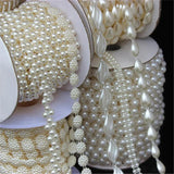 Multi-Size ABS Pearl Beads Chain Trim for DIY Wedding Dress Costume Applique