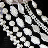 Multi-Size ABS Pearl Beads Chain Trim for DIY Wedding Dress Costume Applique