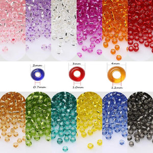 3mm Silver-Lined Glass Czech Spacer Beads DIY Glass Bugle Bead Seed Beads