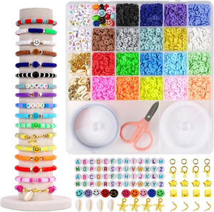 Polymer Clay Beads Kit for Bracelets with Smiley Face Letters DIY Jewelry