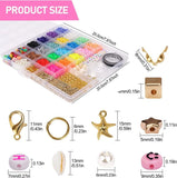 Polymer Clay Beads Kit for Bracelets with Smiley Face Letters DIY Jewelry