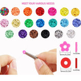 Polymer Clay Beads Kit for Bracelets with Smiley Face Letters DIY Jewelry