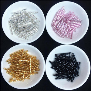 36Pcs/Lot 2.5mm*25mm Czech Twist Bugles Glass Tube Seed Beads