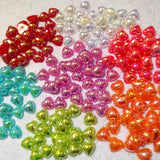 100pc 10mm Resin ABS Heart Flatback Pearl Beads DIY Accessory Jewelry Making